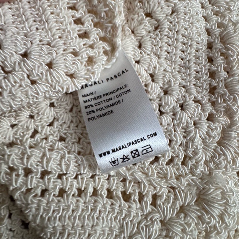 Magali Pascal Nicolette Crochet Top in Off White from Resort 2023 Size XS - Picture 6 of 6